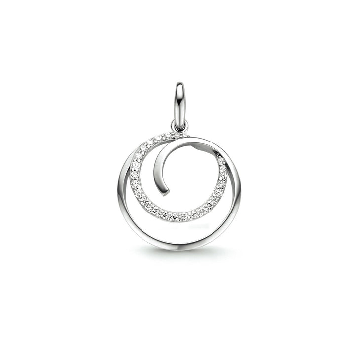 pendant zirconia silver rhodium plated