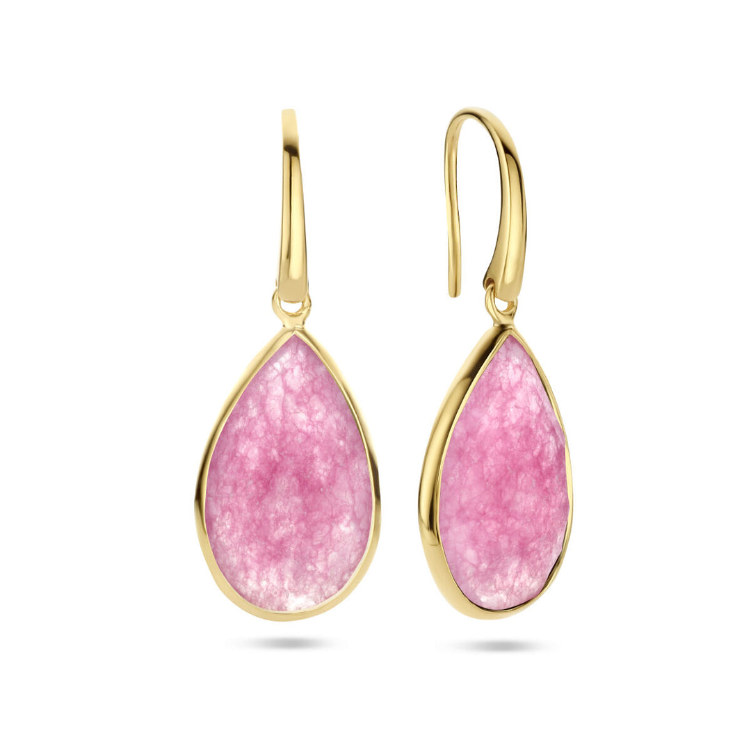 marginenta quartz earrings french hook silver gold plated (yellow)