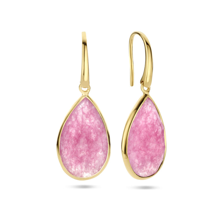 marginenta quartz earrings french hook silver gold plated (yellow)