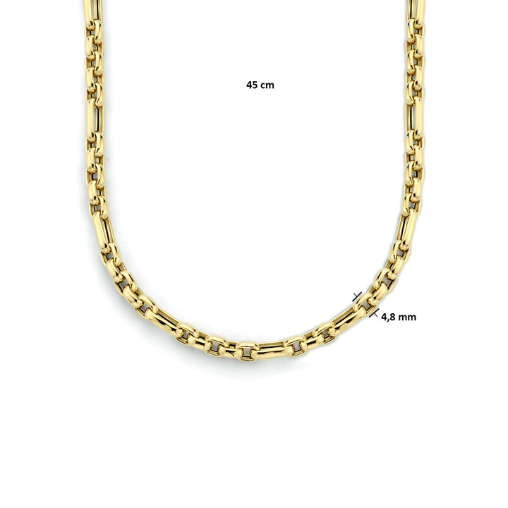 necklace anchor 4.8 mm 45 cm 14K yellow gold