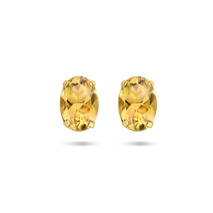 ear studs citrine 14K yellow gold