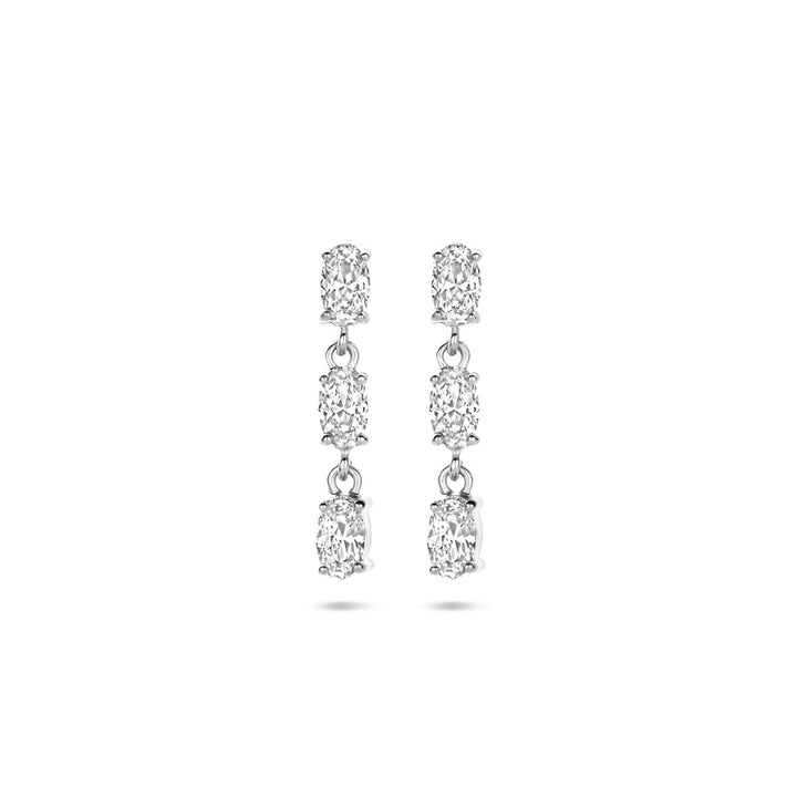earrings zirconia silver rhodium plated