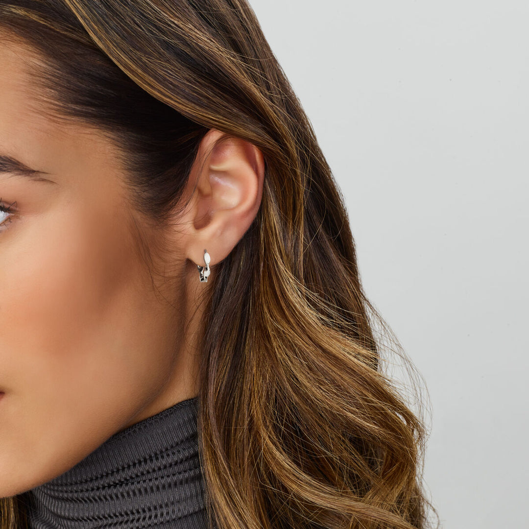 drop earrings twisted silver rhodium plated