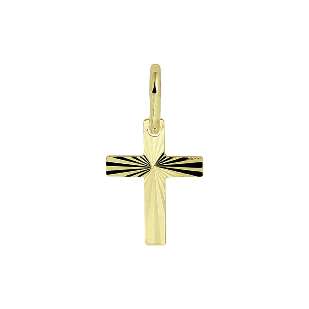 pendant cross solid 14K yellow gold
