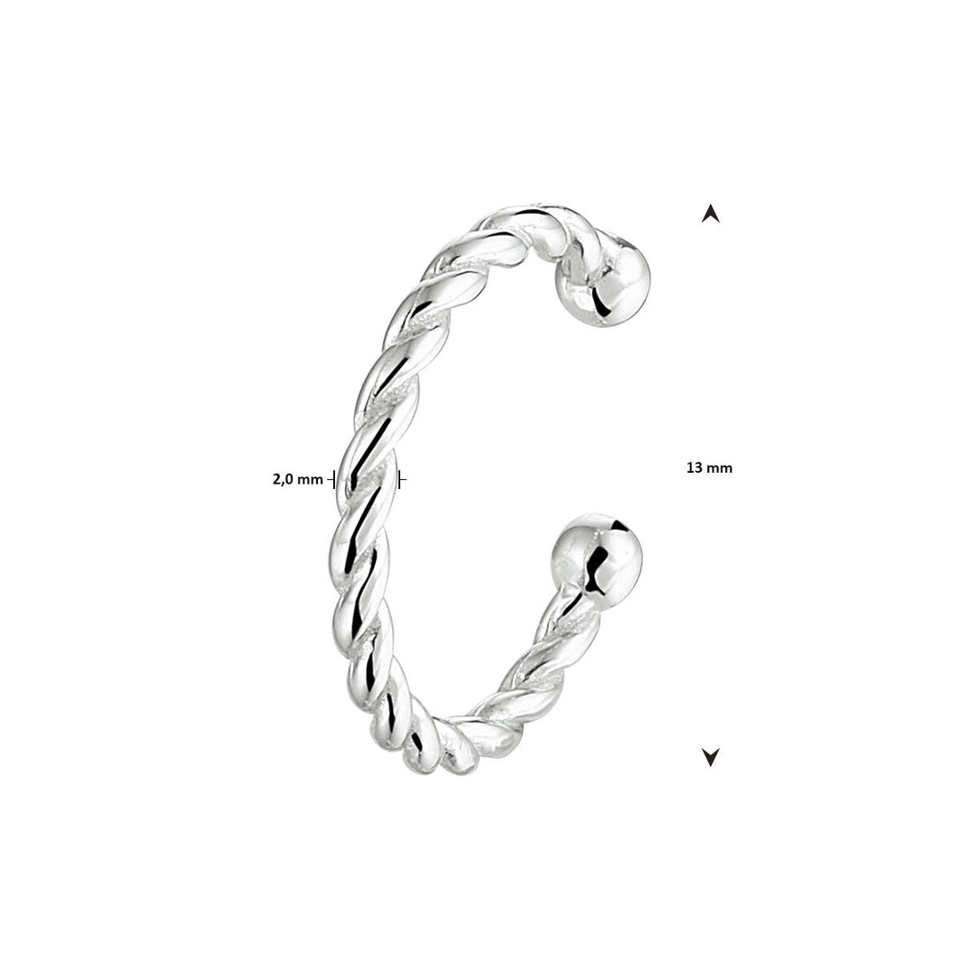 earcuff gedraaid zilver gerhodineerd
