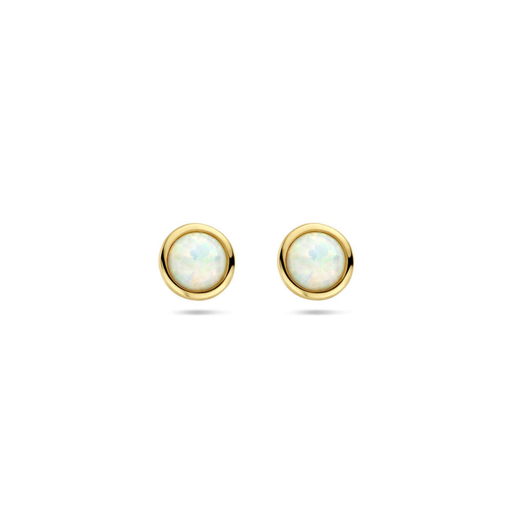 ear studs opal 14K yellow gold