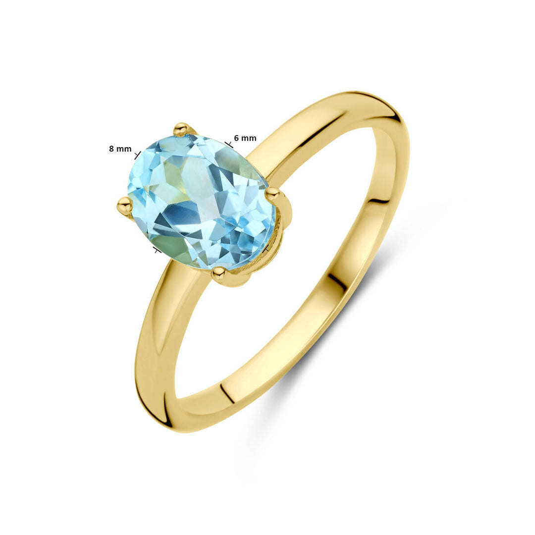ring blue topaz 14K yellow gold