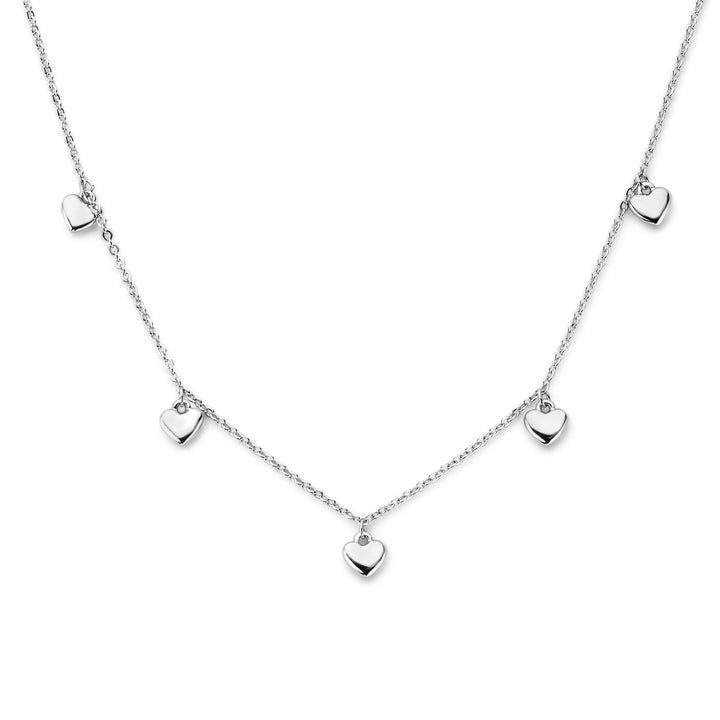necklace hearts 36 + 4 cm silver rhodium plated