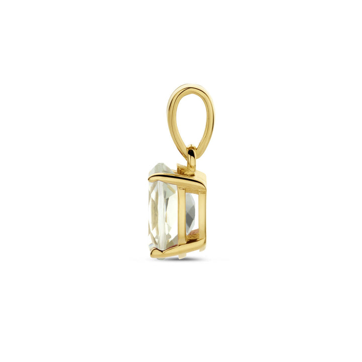 pendant green amethyst 14K yellow gold