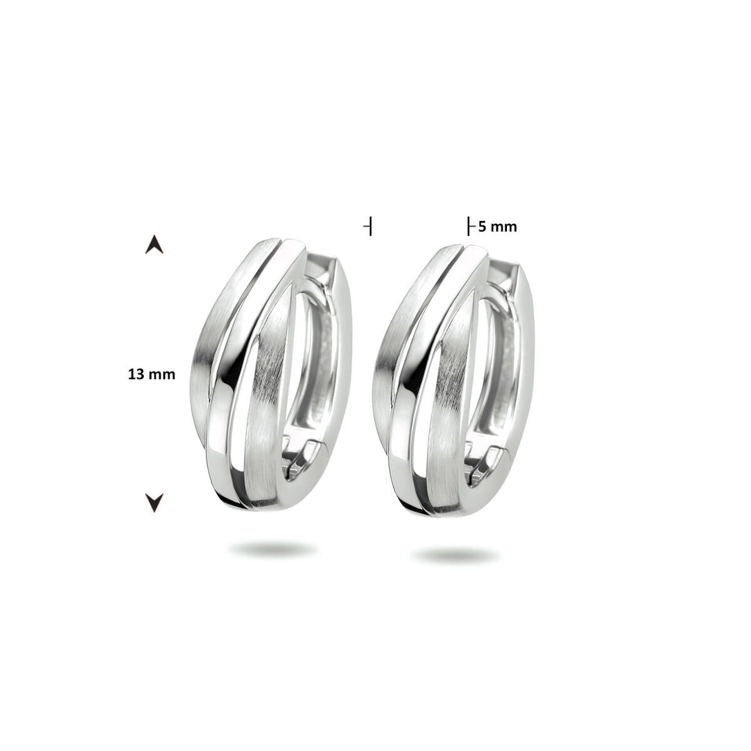 pop earrings poly/matte silver rhodium plated