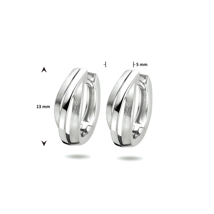 pop earrings poly/matte silver rhodium plated