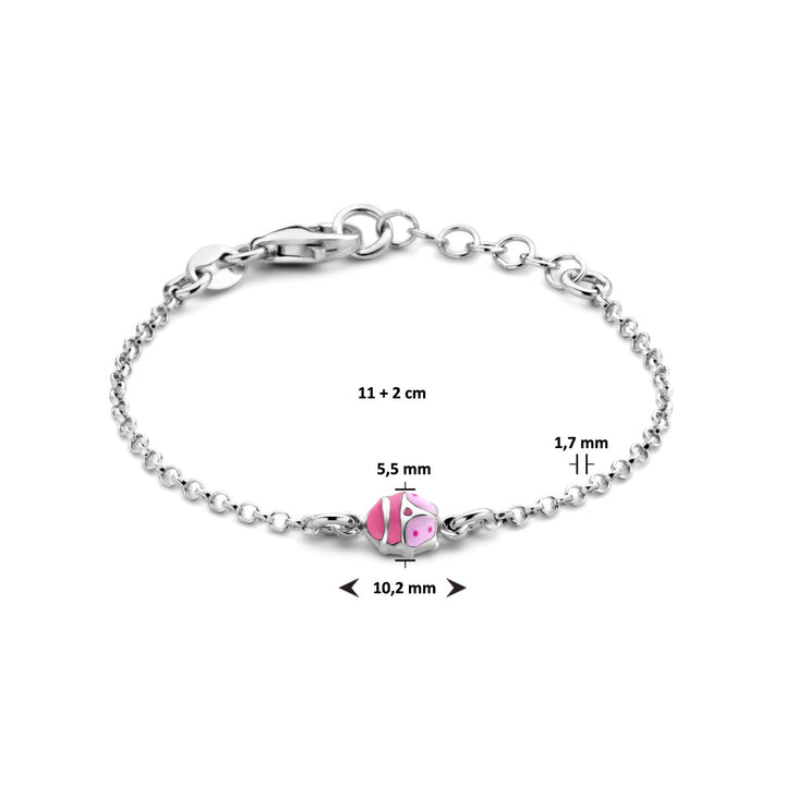 bracelet ladybug 11 + 2 cm silver rhodium plated