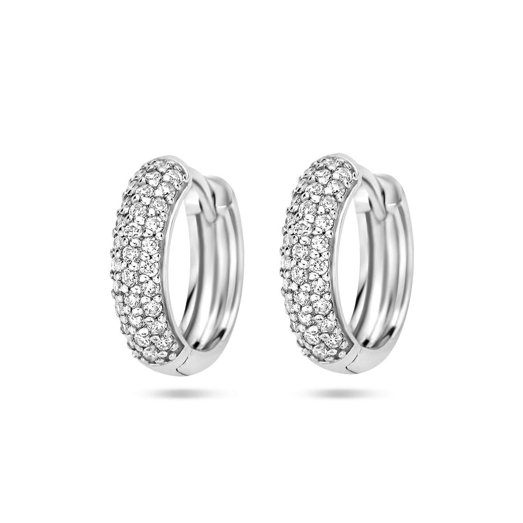 drop earrings zirconia silver rhodium plated