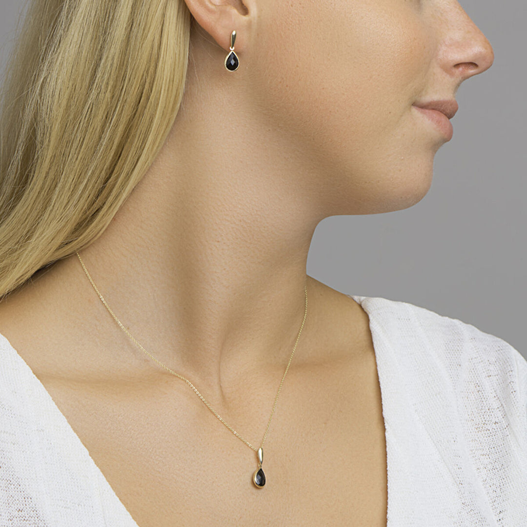 earrings onyx 14K yellow gold