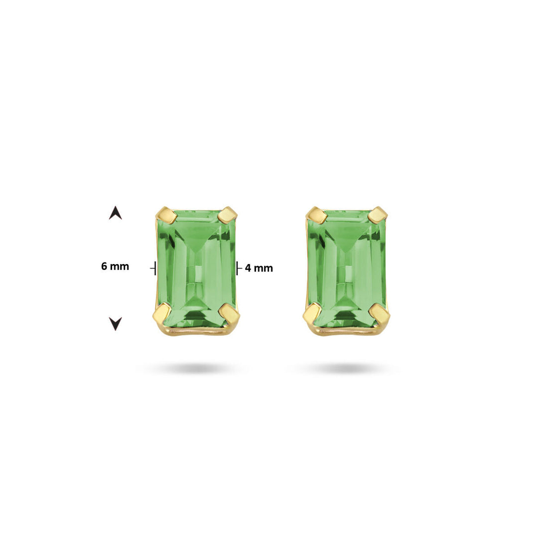 ear studs green agate 14K yellow gold