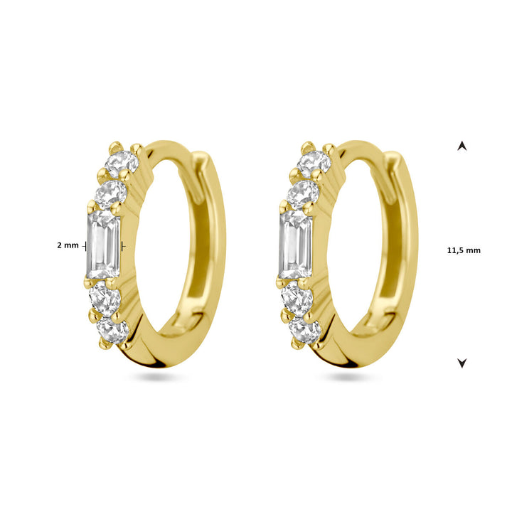 drop earrings zirconia 1 micron silver gold plated (yellow)
