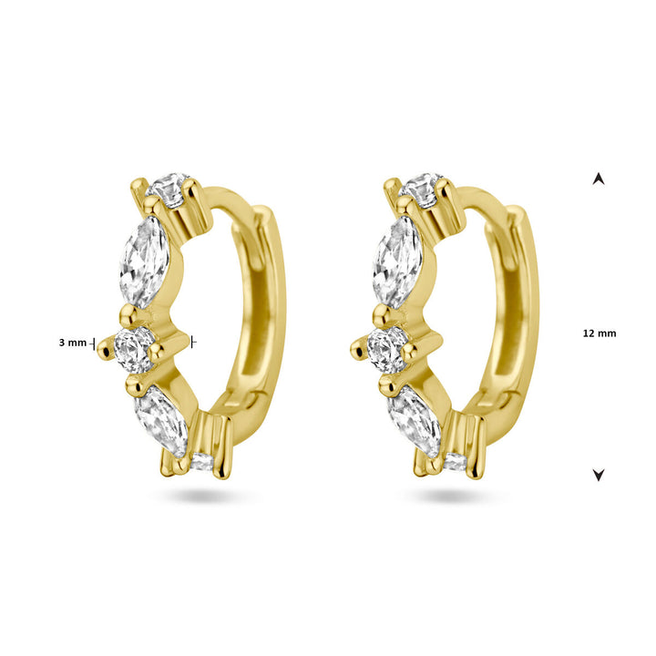 drop earrings zirconia 1 micron silver gold plated (yellow)