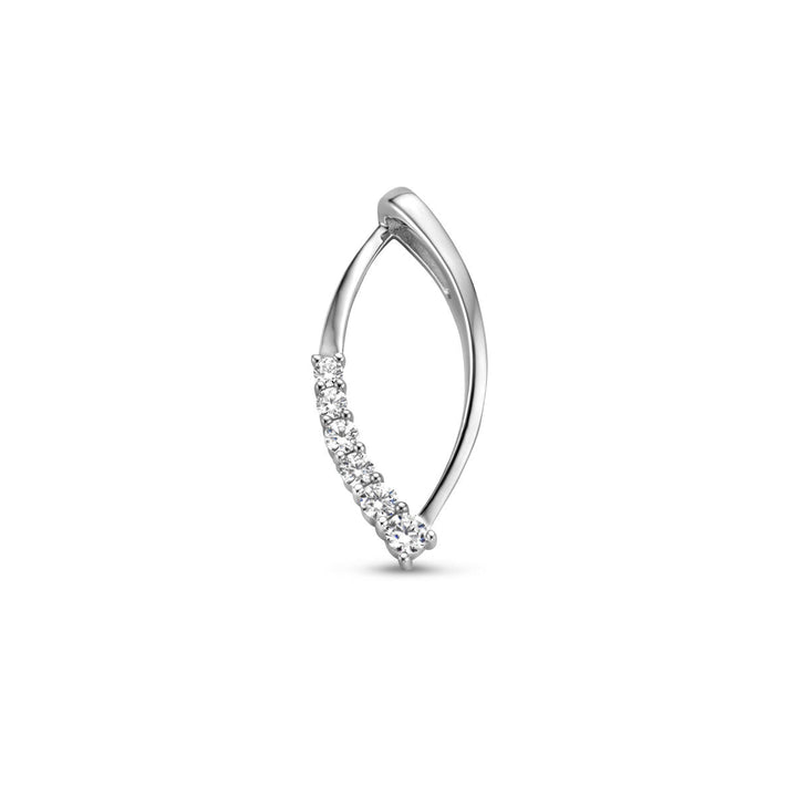 pendant zirconia silver rhodium plated