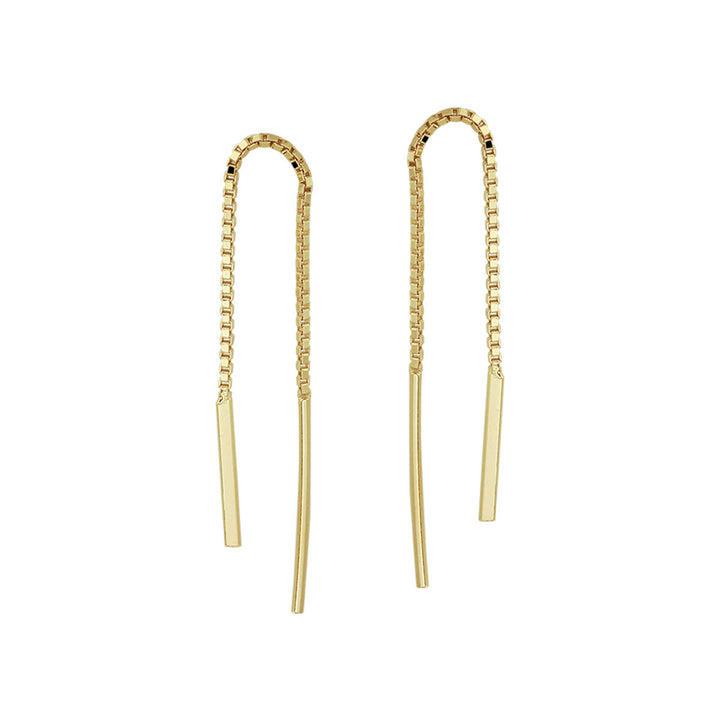 pull-through earrings bar 1 micron silver gold plated (yellow)