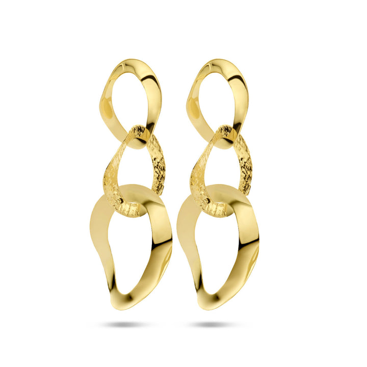 earrings oval poly/matte 1 micron silver gold plated (yellow)