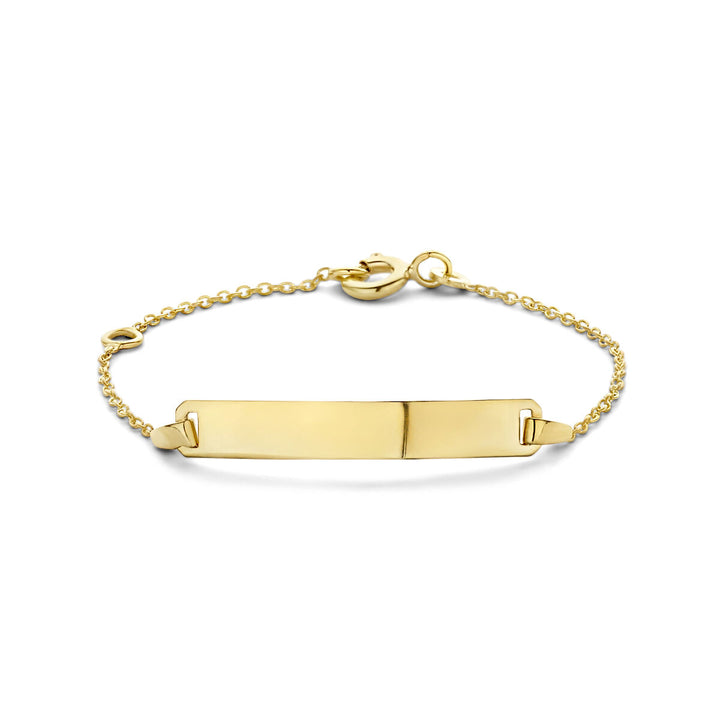 9k engraving bracelet plate 4.0 mm 9K yellow gold colored