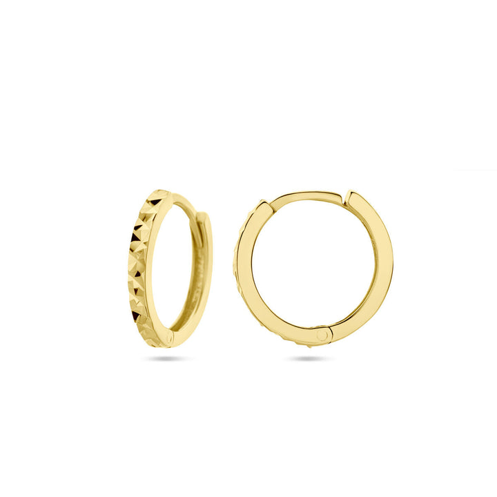 drop earrings diamond-plated 14K yellow gold