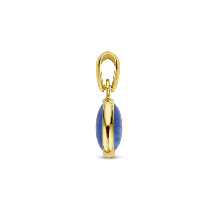 pendant blue quartz 14K yellow gold