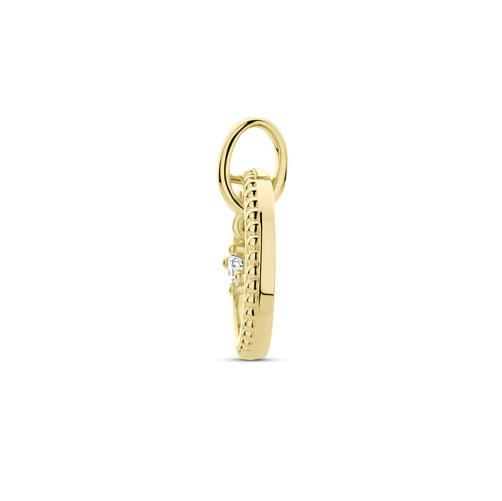 pendant circle diamond 0.06ct h si 14K yellow gold