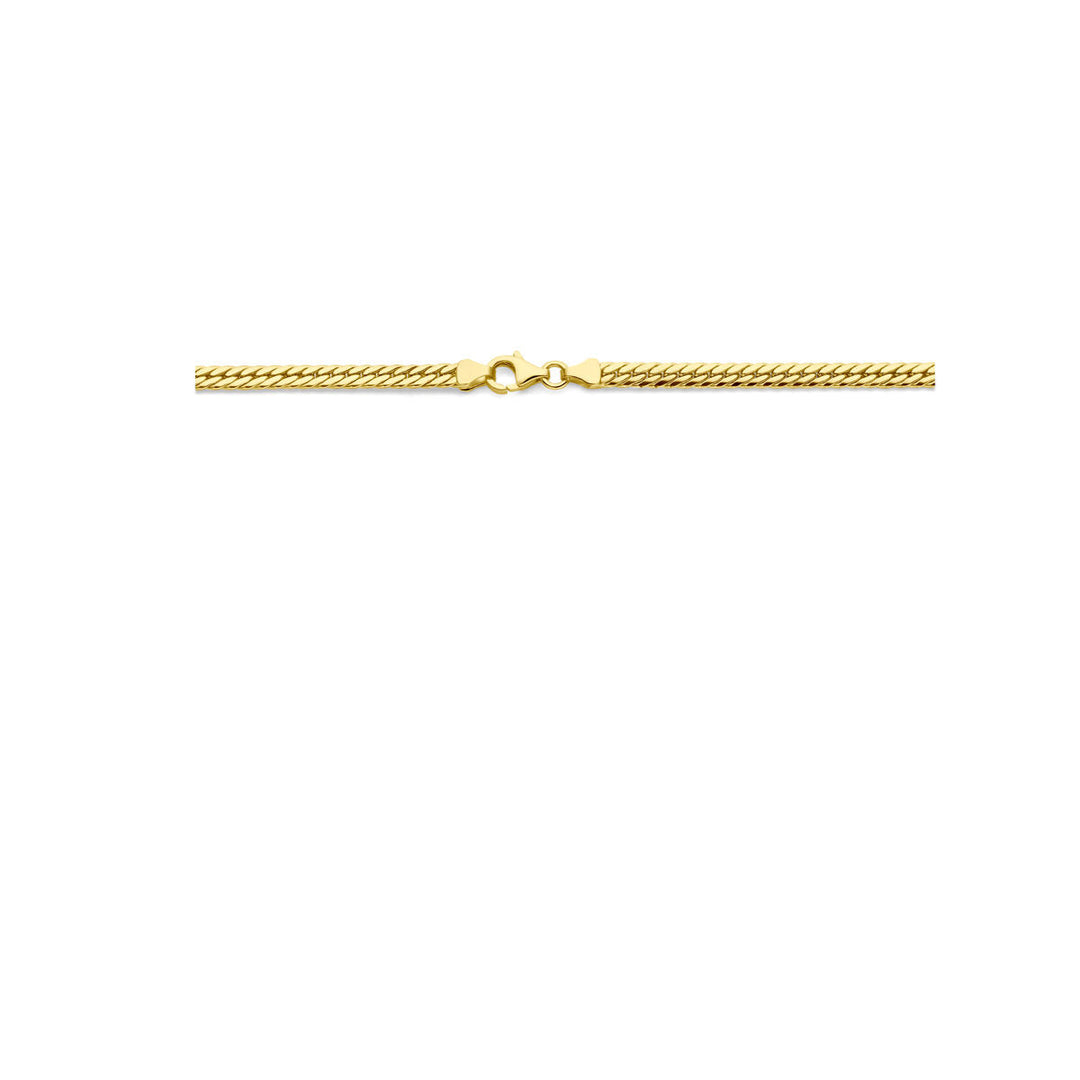 necklace gourmette 3.4 mm 43 cm 14K yellow gold