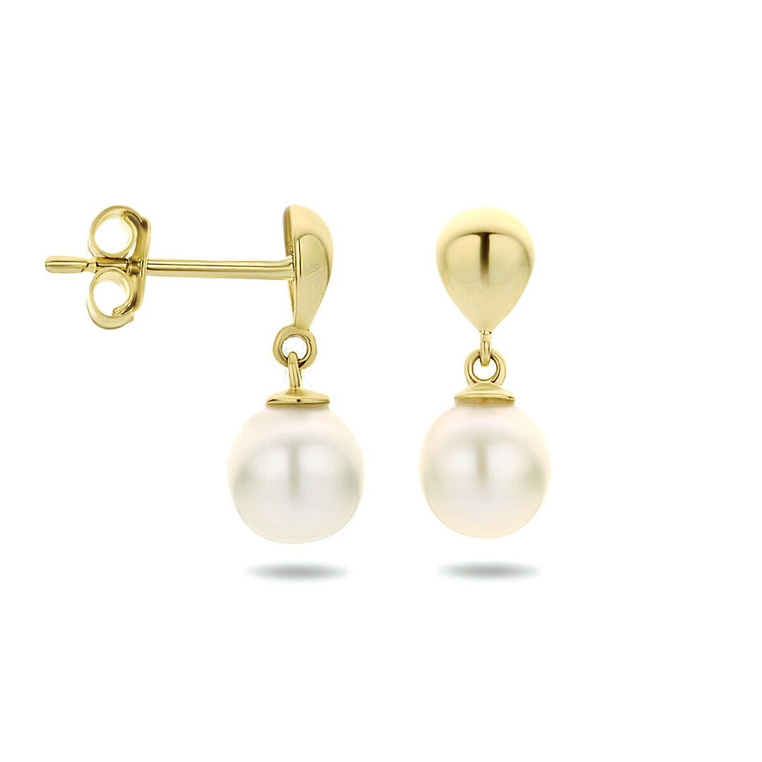 pearl earrings 14K yellow gold