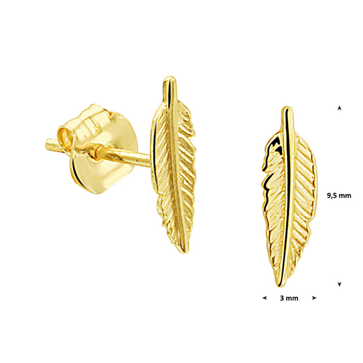 ear studs spring 14K yellow gold
