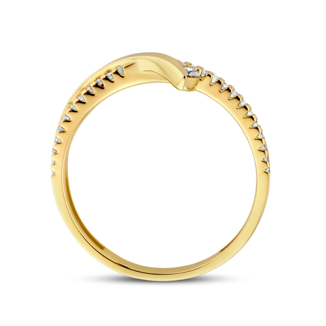 ring diamond 0.13ct h si 14K yellow gold