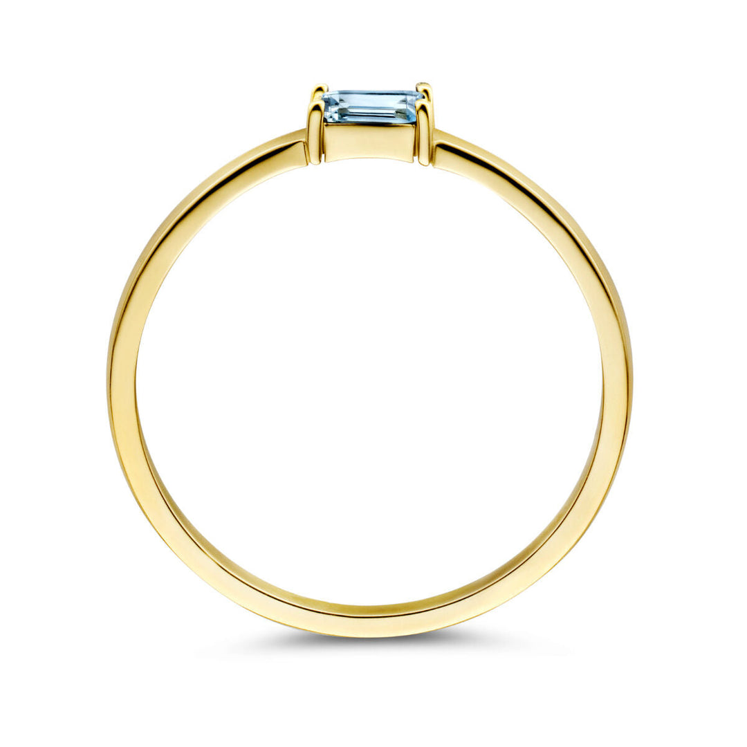 ring with birthstone topaz December 14K yellow gold