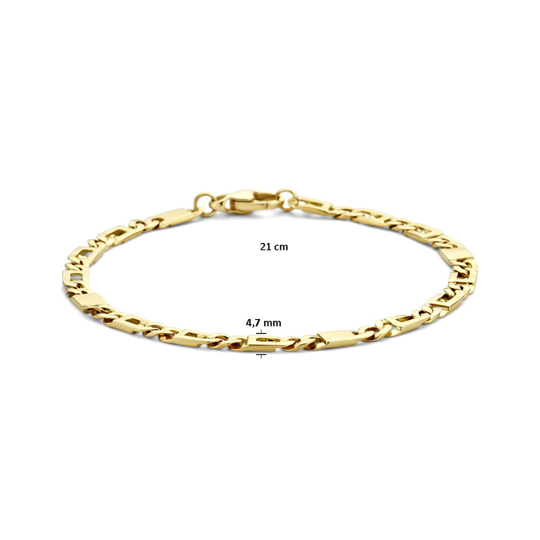 Gold bracelet men's falcon eye 4.7 mm 14K