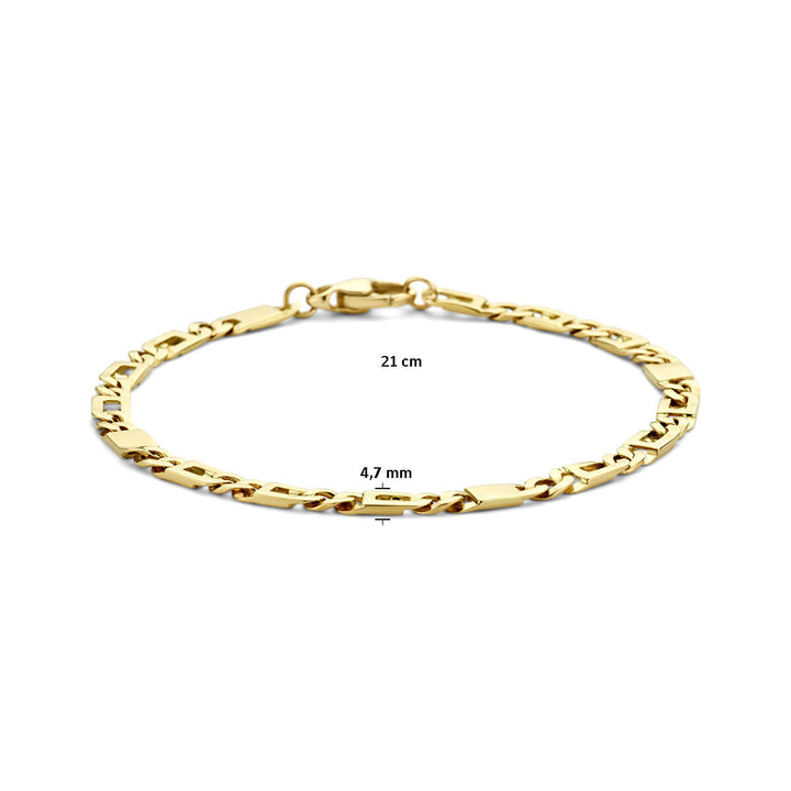 Gold bracelet men's falcon eye 4.7 mm 14K