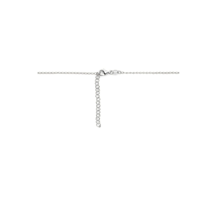 Silver ladies necklace with heart and lock rhodium plated