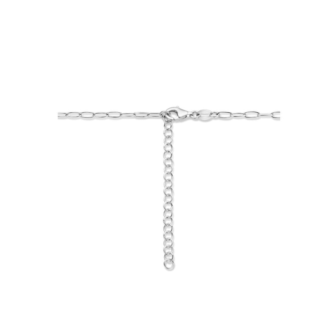 necklace clover 40 + 5 cm silver rhodium plated