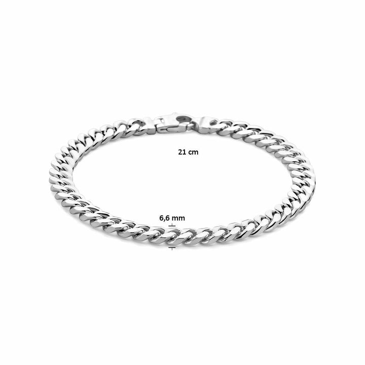 Silver bracelet men's gourmette 6.6 mm