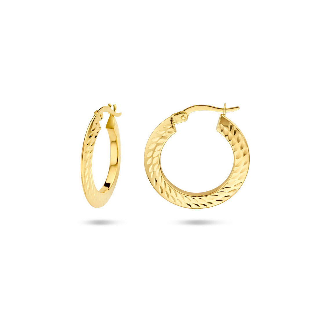 earrings pointed tube 14K yellow gold