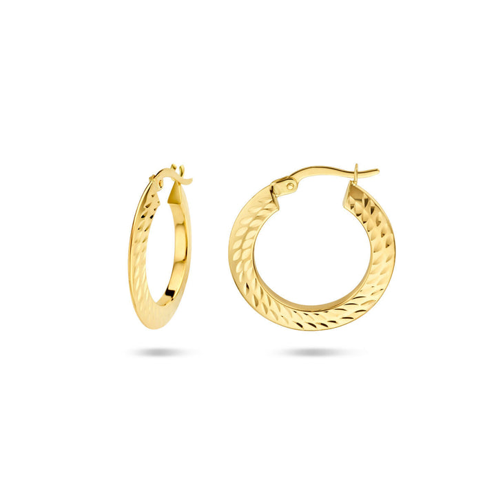 earrings pointed tube 14K yellow gold