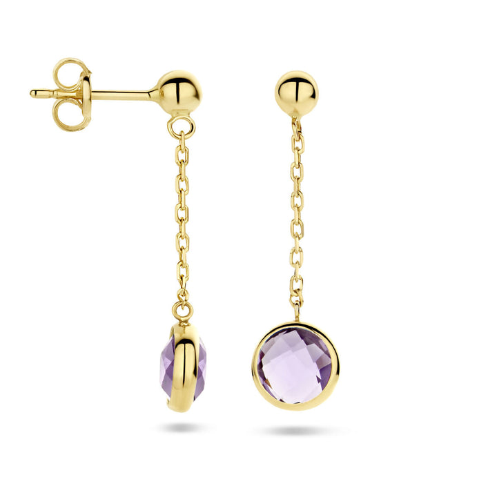 amethyst earrings 14K yellow gold