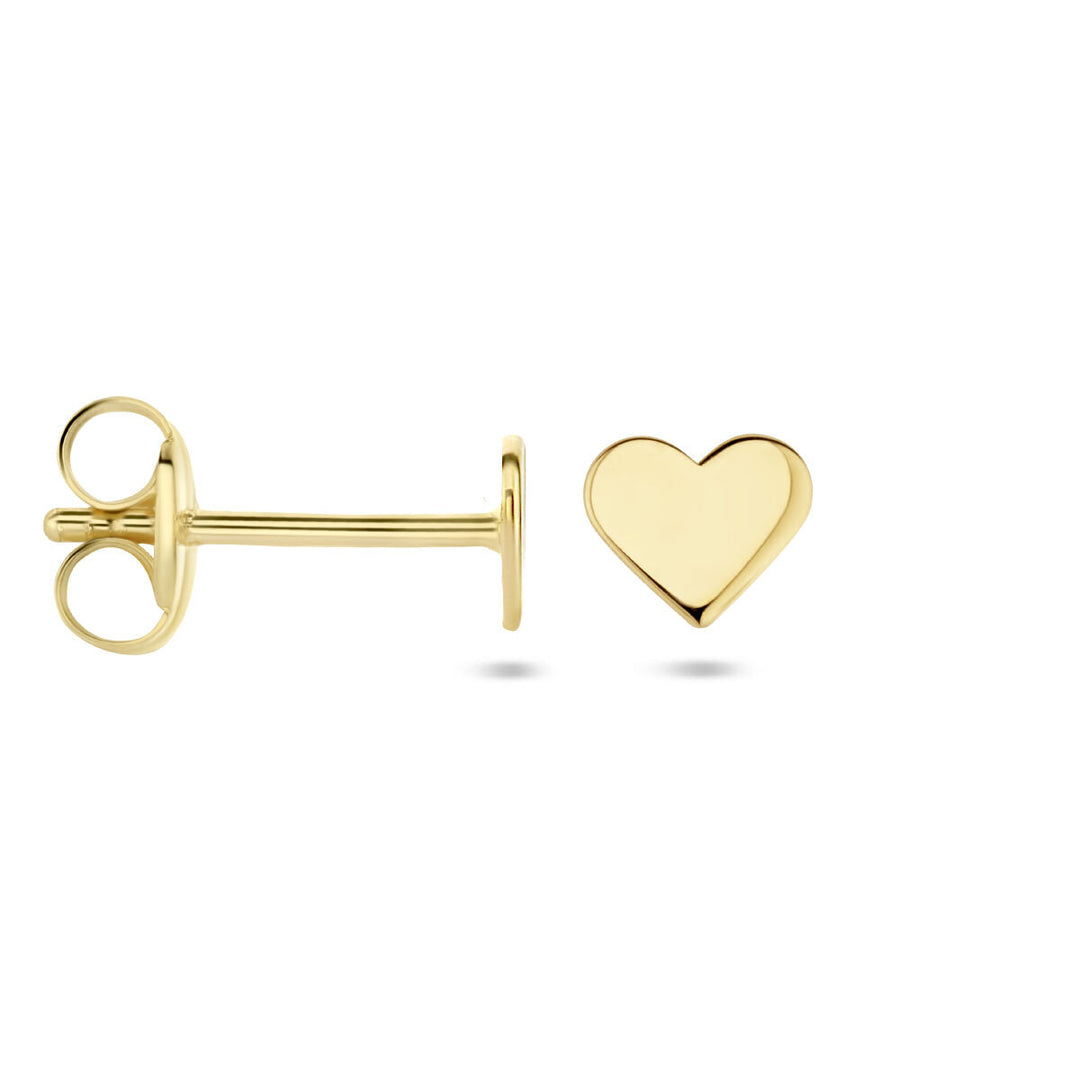 ear studs heart 14K yellow gold