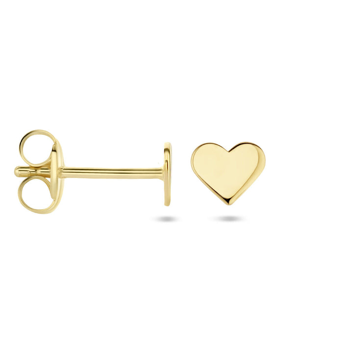 ear studs heart 14K yellow gold