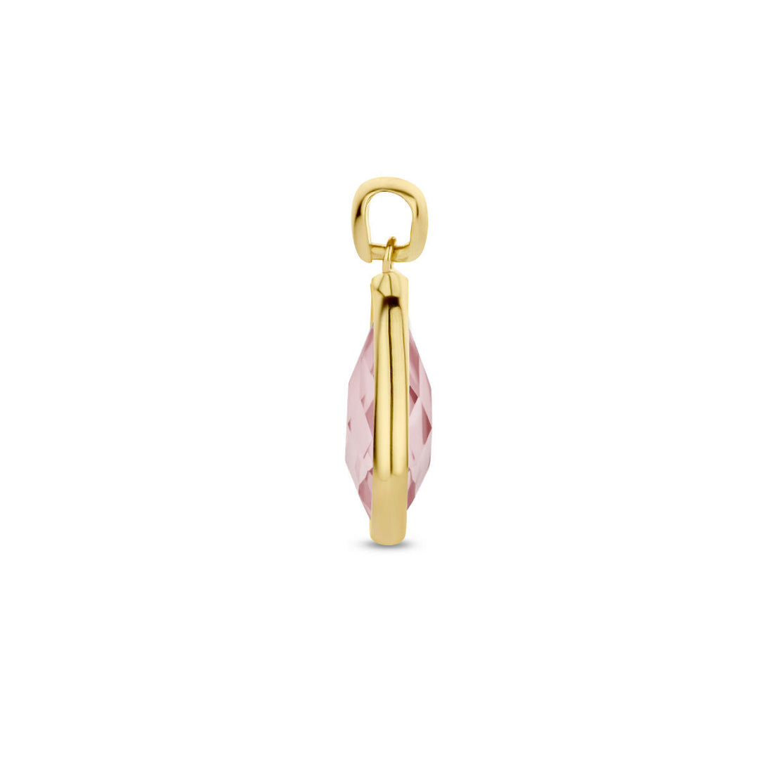pendant rhodolite quartz 14K yellow gold