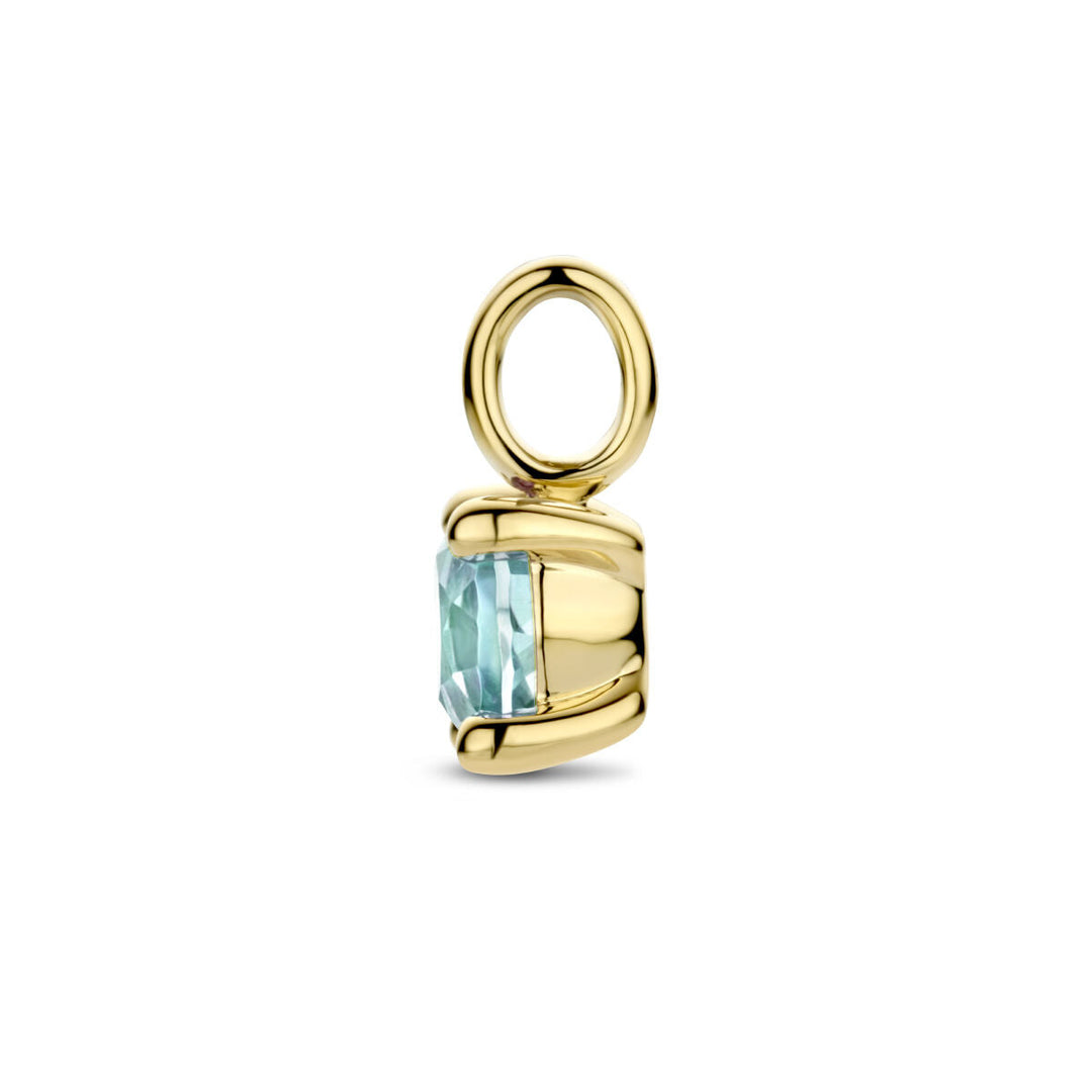 pendant blue topaz 14K yellow gold