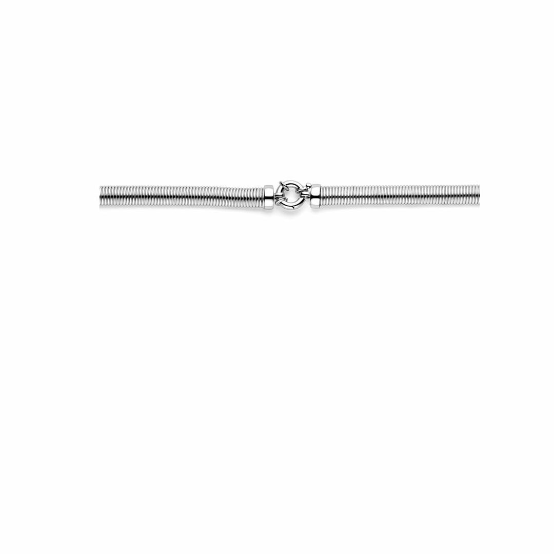 necklace 8.0 mm 45 cm with large spring clasp silver rhodium plated