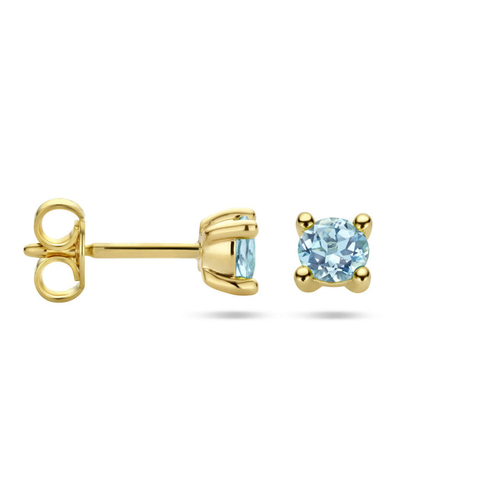 ear studs blue topaz 14K yellow gold