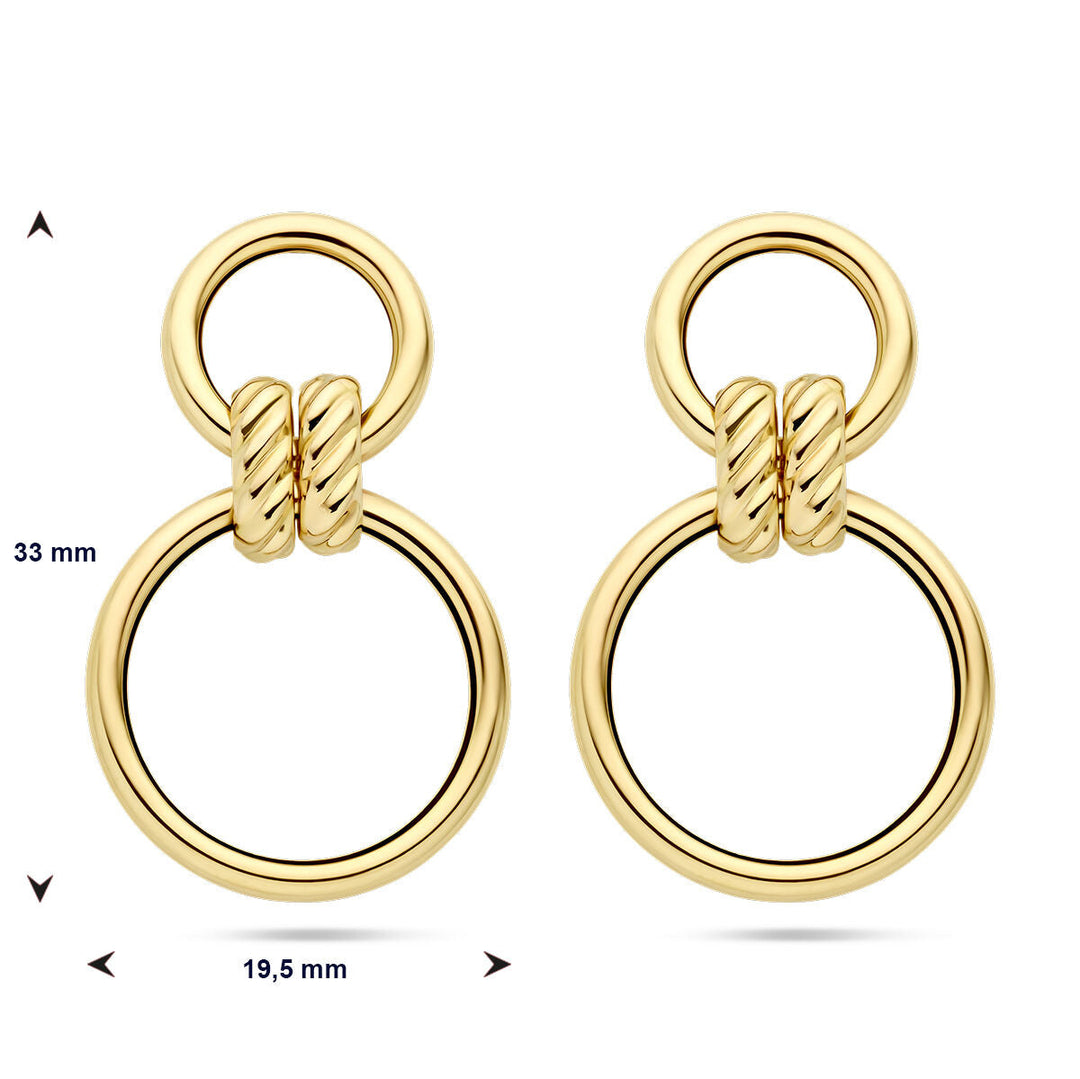 oorhangers cirkels 14K geelgoud