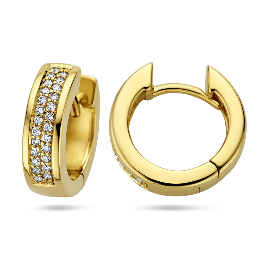 drop earrings diamond 0.25ct (2x0.125ct) h si 14K yellow gold