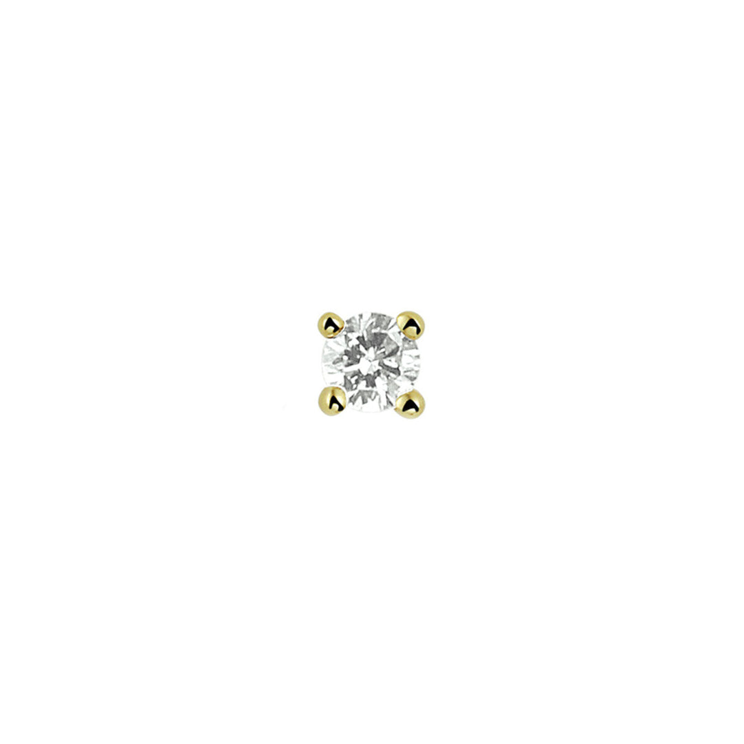 oorknop diamant 0.05ct h si per stuk 14K geelgoud